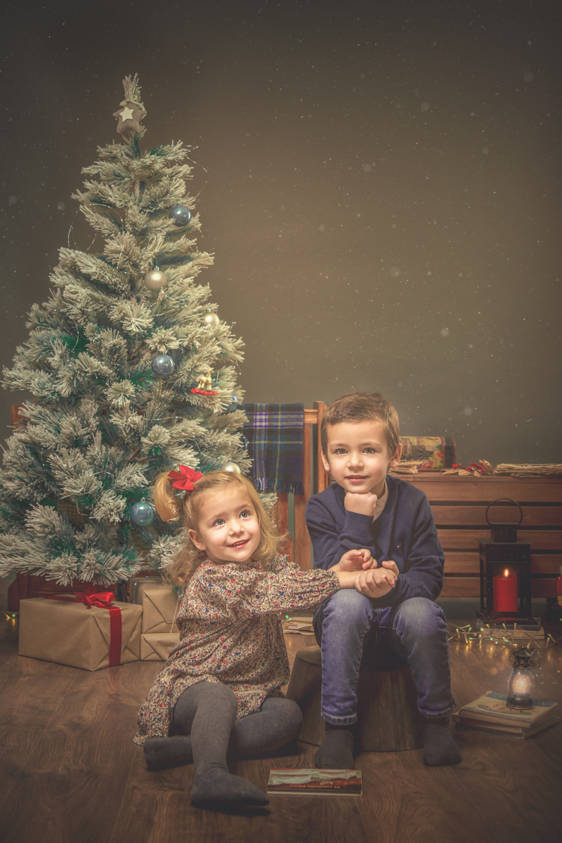 Foto infantil retrato Navidad